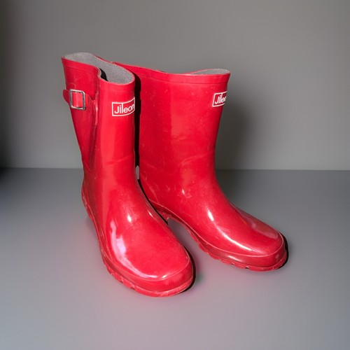 Red jileon rain boots wellies - jileon, boots/wellies