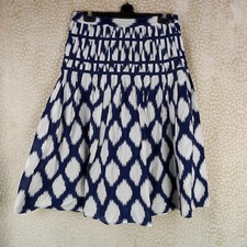 Laura Ashley Womens Abstract Print A-line Skirt Pleated Waistband Lined Size 10