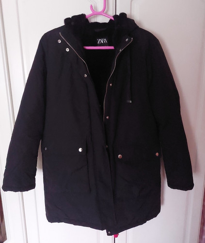 Zara black faux fur - black,
