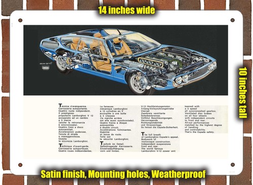 Metal sign 1970 - metal, lamborghini