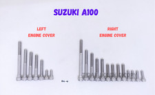 SUZUKI A100 AC100 AX100 POLISHED STAINLESS ENGINE BOLT SCREW KIT SET