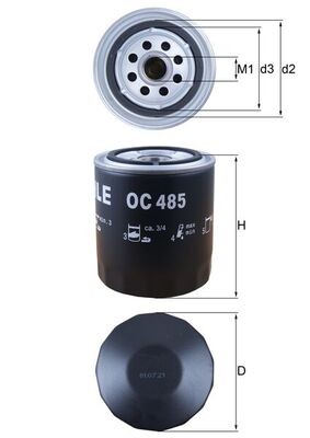 Mahle 485 oil filter - oil, for