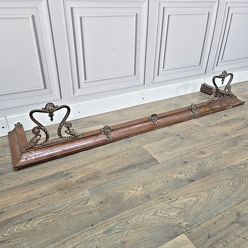 Antique fireplace fender kerb - fireplace,