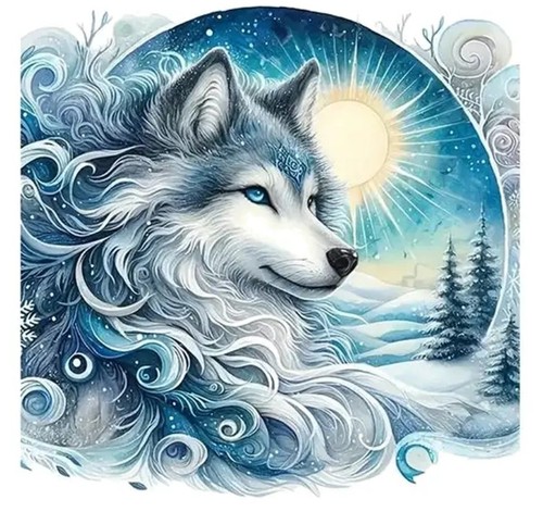 White wolf sticker fantasy - wolf,