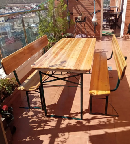 Wooden beer table bench - table,