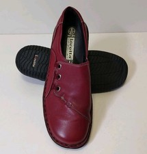 Loretta Womens Slip On Red Leather Orthopaedic Comfort Shoes UK8 EU41