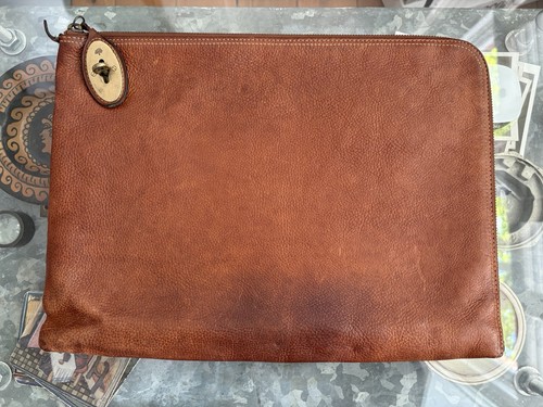 Mulberry brown leather laptop - leather,