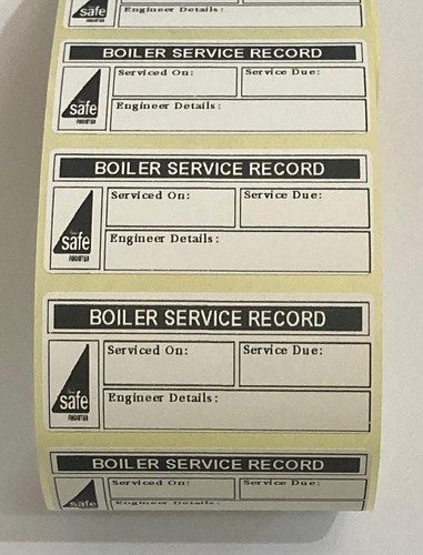 Boiler service record labels - service,