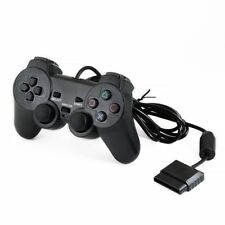 1x Black Wired Game Controller Dual Vibration Gamepad For PlayStation2 PS2 