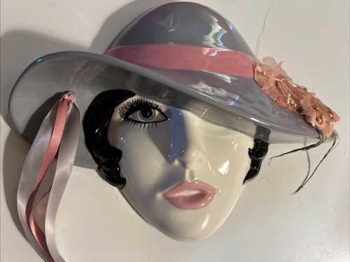 Vintage clay art ceramic face - ceramic,