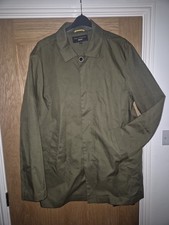 Paul Costelloe Mens Khaki Green Trench Coat Showerproof Xxl Vgc