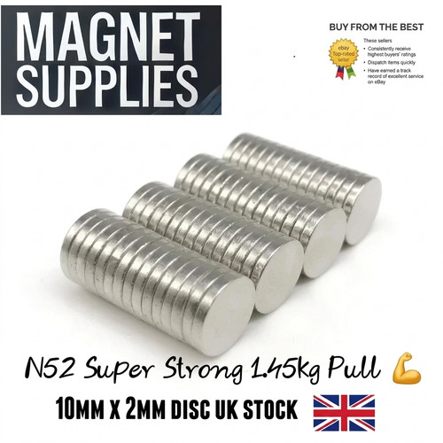 10mm 2mm n52 neodymium disc - neodymium,