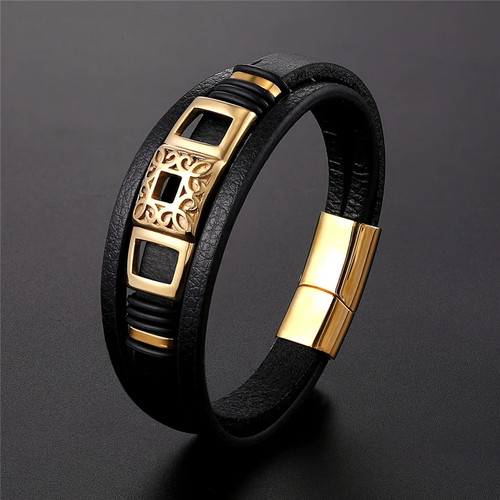 Genuine leather bracelet men - leather,