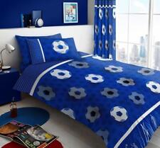 Blue football duvet set single quilt cover / sheet set new childrens bedding