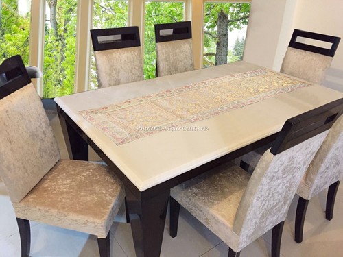 Ethnic jacquard table runner - ethnic,
