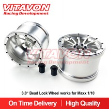 Vitavon CNC 3.8“ Bead Lock Wheel works for Maxx 1/10 Road Rage #1177 tire Silver