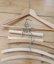 Vintage Wooden Coat Hangers X6