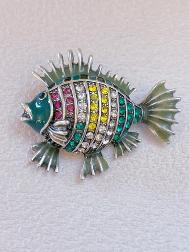 Rainbow fish brooch - fish, pin