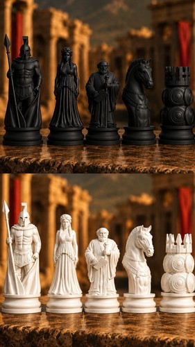 Spartans chess set - chess,