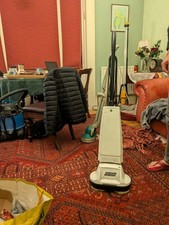 Used hoover shampoo polisher in working order. White with all brushes some unuse