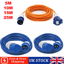 5-25M Caravan Mains Hook Up Extension Cable Lead Motorhome Camping 16A 240V