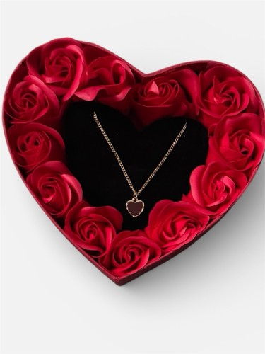 Red roses gift box with - red,