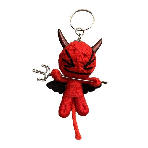Voodoo string doll keychain - string,