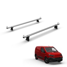 Peugeot Partner Roof Rack for 2018+ Vans 2x Heavy Duty Steel Roof Bars