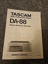 Tascam DA-88 Digital Multitrack Recorder Owners Manual Teac Pro Division Used