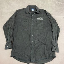 Wrangler Western Shirt Long Sleeve Shirt With Embroidered Company Logo Men's Xl