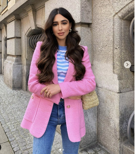 Zara pink textured fitted - zara,