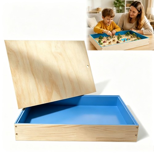 Wooden sandtrays with - with, lid