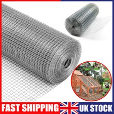 8M Galvanised Welded Wire Mesh 1"x1" Aviary Chicken Rabbit Run Garden Fencing UK