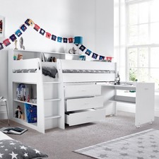 White Mid Sleeper Bed with