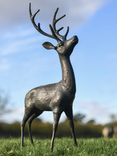 Woodland Deer Stag Garden Sculpture Outdoor Ornament Cast Aluminium 
