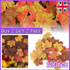 100PCS Artificial Autumn Maple