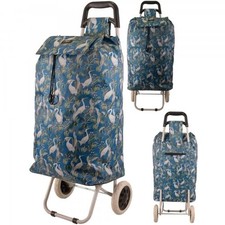 Crane Lightweight Folding 2 Wheeled Shopping Trolley Cart Bag Case - Black