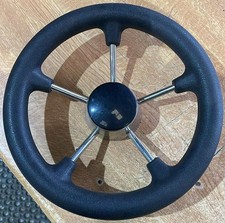 STAINLESS STEEL AND PLASTIC RUBBER STEERING WHEEL 11 1/2in  BOAT RIB MOTORBOAT