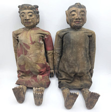 Folk Fertility Dolls Vintage Antique Carved Jointed Primitive Asian Origin