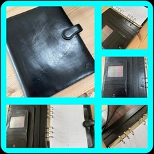 MULBERRY PLANNER ORGANISER~GLOSSY SMOOTH BLACK CALF LEATHER-RARE ITEM