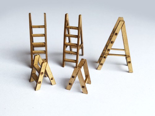 Laser cut wooden step - wooden,