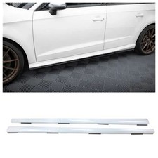 Side Skirts For Audi A3 Hatchback 2013-2020 Door Extension Lip Bright White 2PCS