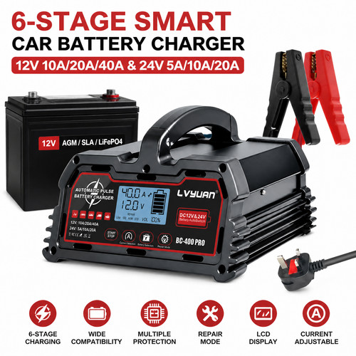 40a battery charger 12v 24v - battery,