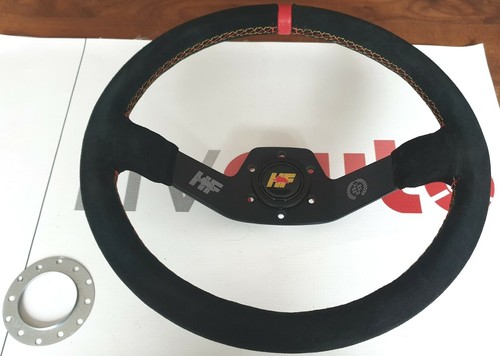 Suede sports steering wheel - steering,