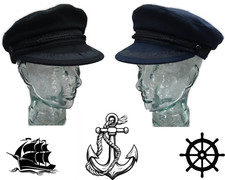 Maritime Sailor Cap, Naval Breton Type Greek Fisherman & Yachtsman Boating Hat