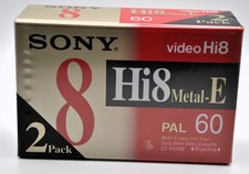 Twin pack Sony Hi8Metal-E E5-60HME Camcorder video cassette New old stock sealed