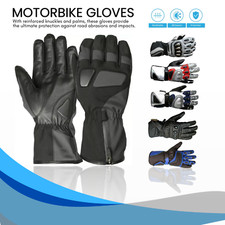 Leather Motorcycle Gloves Thermal Armoured Knuckle Protection Motorbike Glove