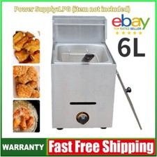 Stainless Steel Catering Frying Tool Gas LPG Single Tank Commercial Fryer 2800Pa