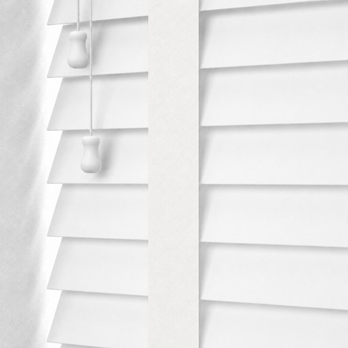 White faux wood taped venetian - white,