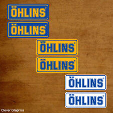 OHLINS Classic STICKERS x6 with FREE POSTAGE. Vinyl Bike / Car Stickers